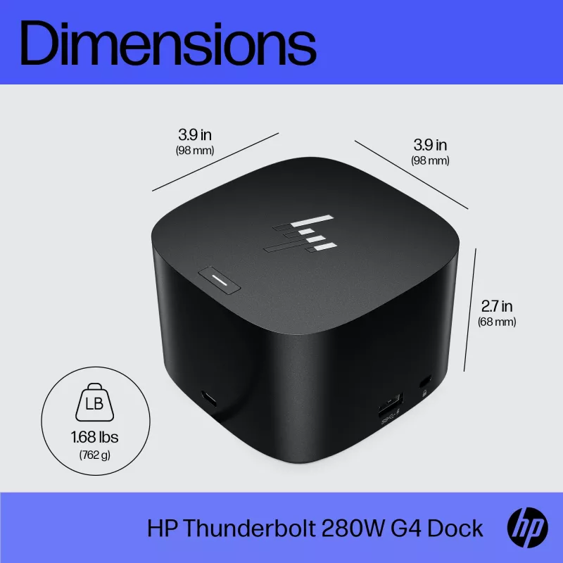 HP Thunderbolt Dock 280W G4 Wired Docking Station Thunderbolt 4 Black