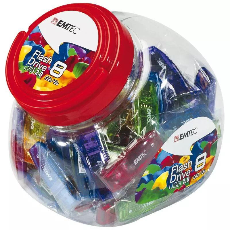 USB Flash Drive Emtec 8GB USB Type-A C410 Color Mix Candy Jar