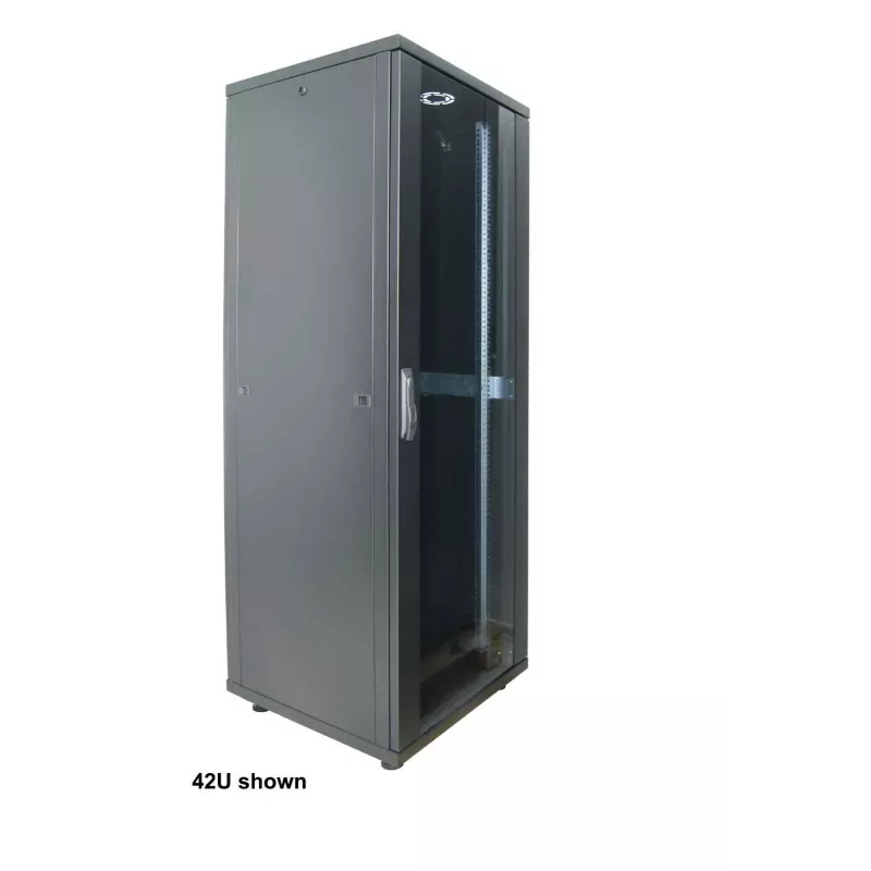 Intellinet 19 inch Network Cabinet - Free Standing (Basic), 32U, 600x800mm (width x depth), Black, Flatpack, Max 600kg, Single-Point Door Lock, One Lock Per Side Panel, Usable Depth 123 to 573mm, Rack, IP20 rated, Steel