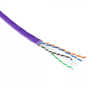 ACT Cat 6A U/UTP solid installation cable, LSZH, CPR euroclass ECA 23AWG, violet 500 meter