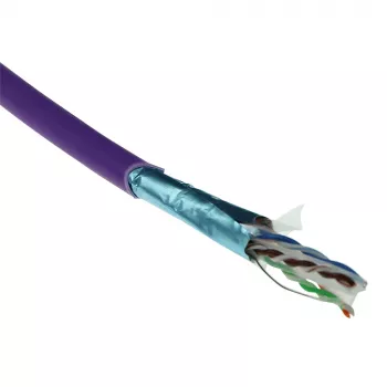 ACT Cat 6A F/UTP solid installation cable, LSZH, CPR euroclass ECA, 24AWG, violet 500 meter