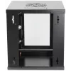 Intellinet 10 inch Network Cabinet - Wall Mount (Standard), 6U, 300mm Deep, Black, Assembled, Max 60kg, Suitable also for use on desk or floor, Usable Depth 265mm, Metal & Glass Door, Back Panel,Removeable Sides,Parts for wall install (eg screws/rawl plugs) not included