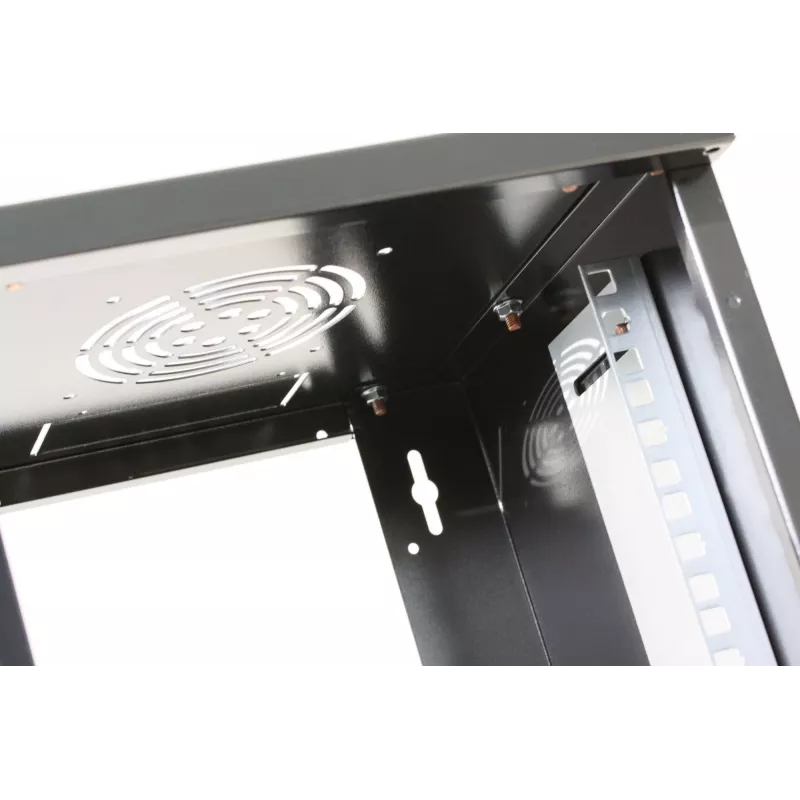 Intellinet 10 inch Network Cabinet - Wall Mount (Standard), 6U, 300mm Deep, Black, Assembled, Max 60kg, Suitable also for use on desk or floor, Usable Depth 265mm, Metal & Glass Door, Back Panel,Removeable Sides,Parts for wall install (eg screws/rawl plugs) not included