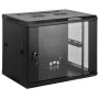 Intellinet 19 inch Network Cabinet - Wall Mount (Standard), 12U, 450mm Deep, Black, Assembled, Max 60kg, Suitable also for use on desk or floor,Usable Depth 350mm, Metal & Glass Door, Back Panel, Removeable Sides, Parts for wall install (eg screws/rawl plugs) not incl