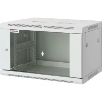 Intellinet 19 inch Network Cabinet - Wall Mount (Standard), 20U, 600mm Deep, Grey, Assembled, Max 60kg, Suitable also for use on desk or floor, Usable Depth 500mm, Metal & Glass Door, Back Panel, Removeable Sides, Parts for wall installation not included