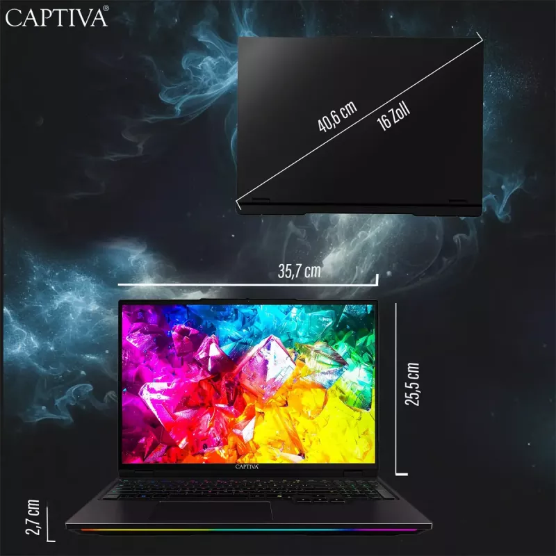 Laptop CAPTIVA 92281 16 inch AMD Ryzen 9 64GB SSD Windows 11