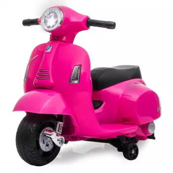 Electric ride-on Jamara Vespa Mini scooter, battery-powered, 4 wheels, ages from 1.6 years, lights, black or pink