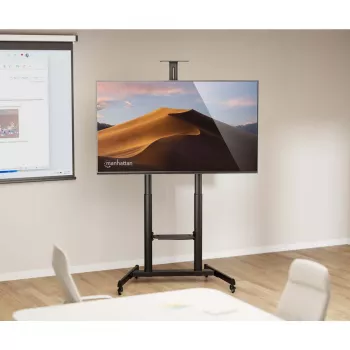 Manhattan Trolley Mount Stand for TV & Monitors (crank handle height adjust), For screens: 37 inch to 120 inch,VESA compatibility:all between 200x200 to 1000x600mm -check the dimensions of the four mounting holes on back of screen to ensure it fits,Max 120kg,1180 to 1630mm