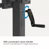 Manhattan Trolley Mount Stand for TV & Monitors (crank handle height adjust), For screens: 37 inch to 120 inch,VESA compatibility:all between 200x200 to 1000x600mm -check the dimensions of the four mounting holes on back of screen to ensure it fits,Max 120kg,1180 to 1630mm