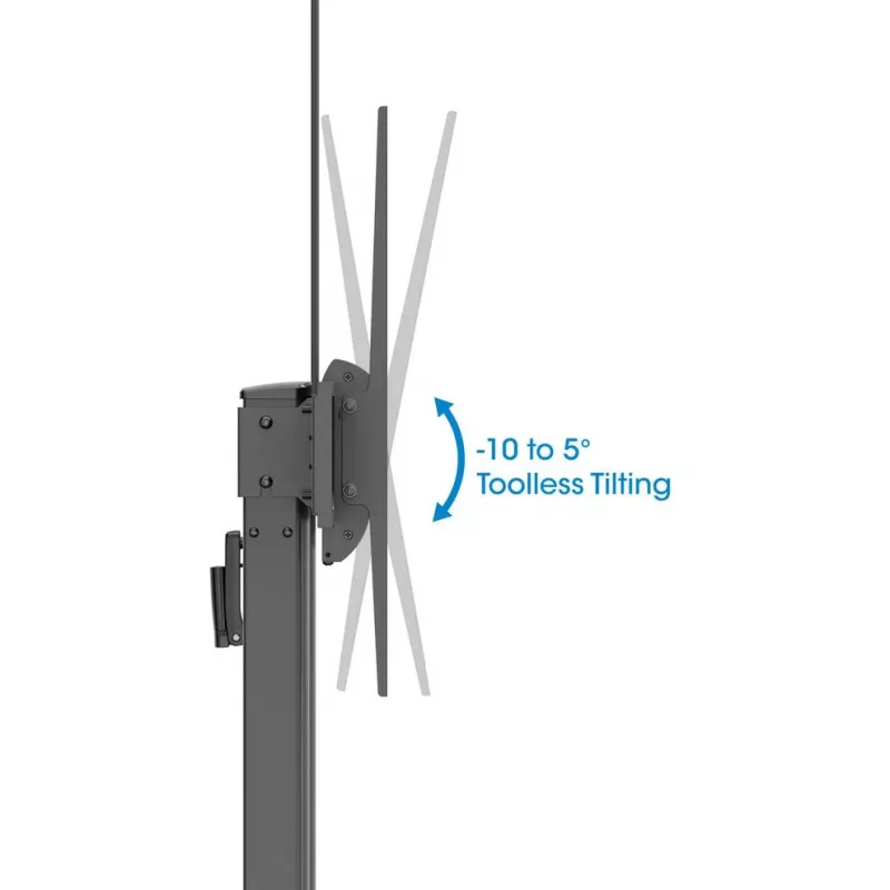 Manhattan Trolley Mount Stand for TV & Monitors (crank handle height adjust), For screens: 37 inch to 120 inch,VESA compatibility:all between 200x200 to 1000x600mm -check the dimensions of the four mounting holes on back of screen to ensure it fits,Max 120kg,1180 to 1630mm