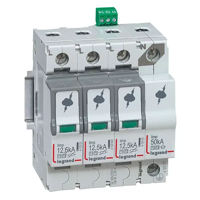 Legrand 412277 SPD surge protector T1+T2 3P+N 12.5kA