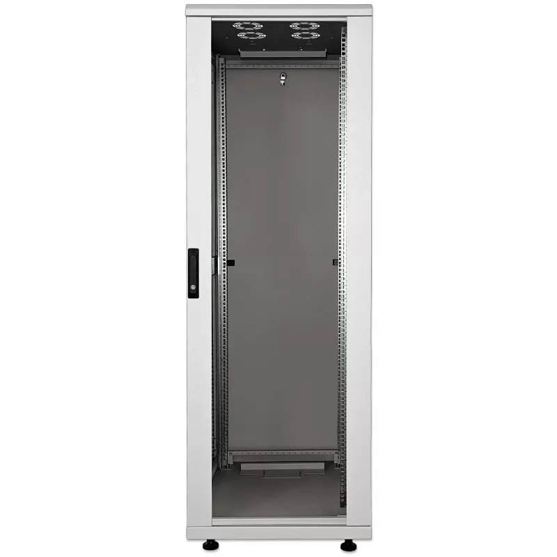 Intellinet 19 inch Network Cabinet - Free Standing, 32U, 800x800mm (width x depth), Grey, Flatpack, Max 1500kg, Multi-Point Door Lock, One Lock Per Side Panel, Usable Depth 123 to 573mm, IP20 rated, Rack, Steel