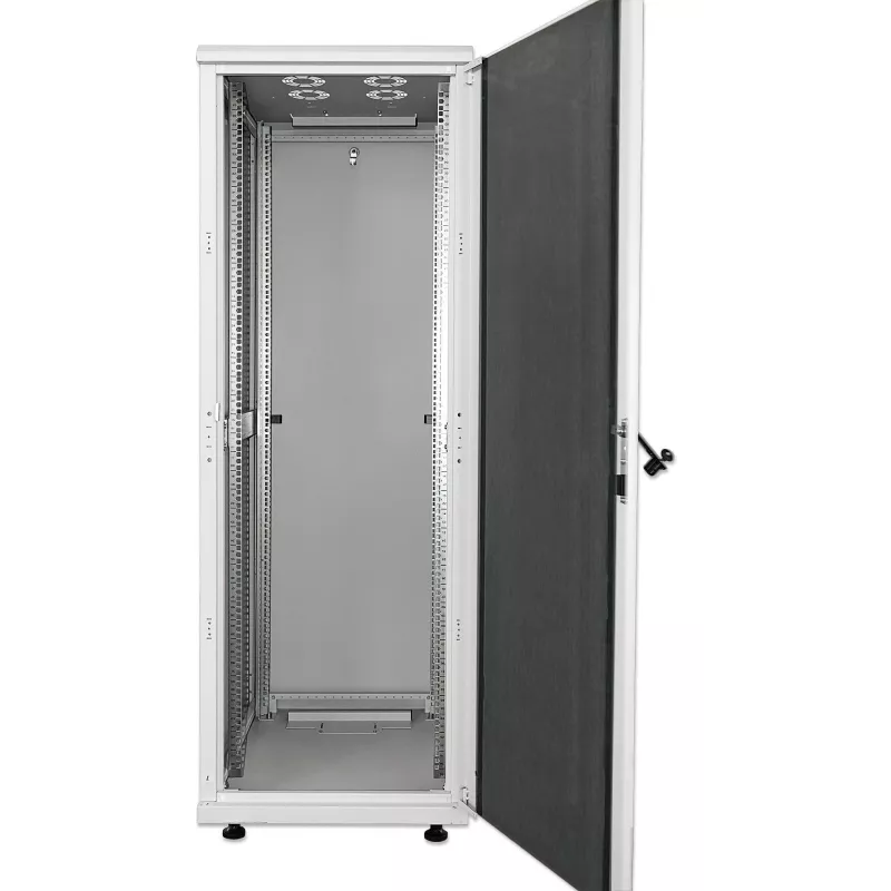 Intellinet 19 inch Network Cabinet - Free Standing, 32U, 800x800mm (width x depth), Grey, Flatpack, Max 1500kg, Multi-Point Door Lock, One Lock Per Side Panel, Usable Depth 123 to 573mm, IP20 rated, Rack, Steel