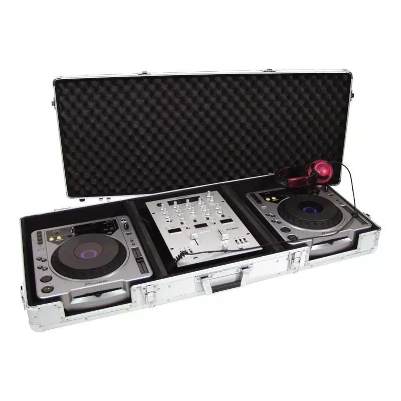 Hard case Roadinger 30125356 for DJ controller Plywood Black Silver