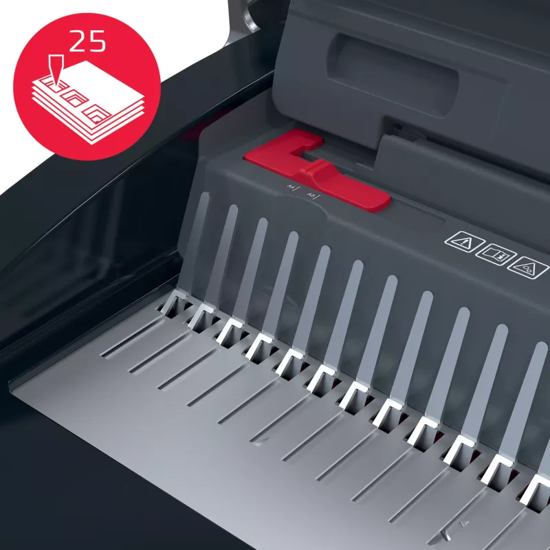 GBC CombBind® CB25 Manual Binding Machine, Comb binding machine, Manual, 390 sheets, Black, Red