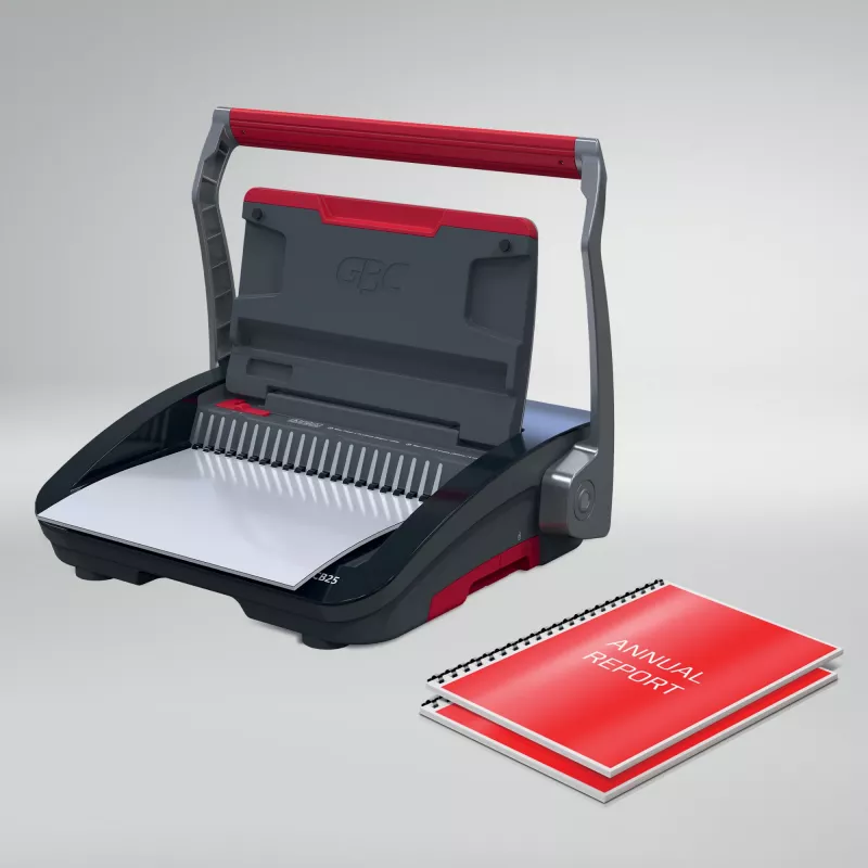 GBC CombBind® CB25 Manual Binding Machine, Comb binding machine, Manual, 390 sheets, Black, Red