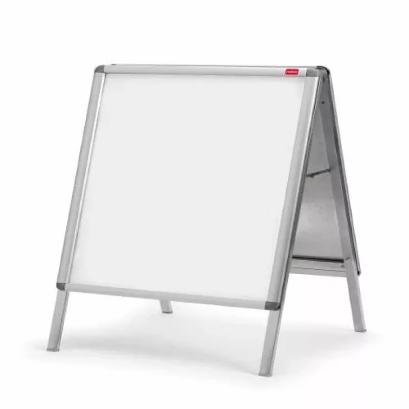 Nobo Essence A1 A-Frame Pavement Sign, Portable bulletin board, Silver, Aluminium, PVC, Steel, A1, 605 mm, 1095 mm