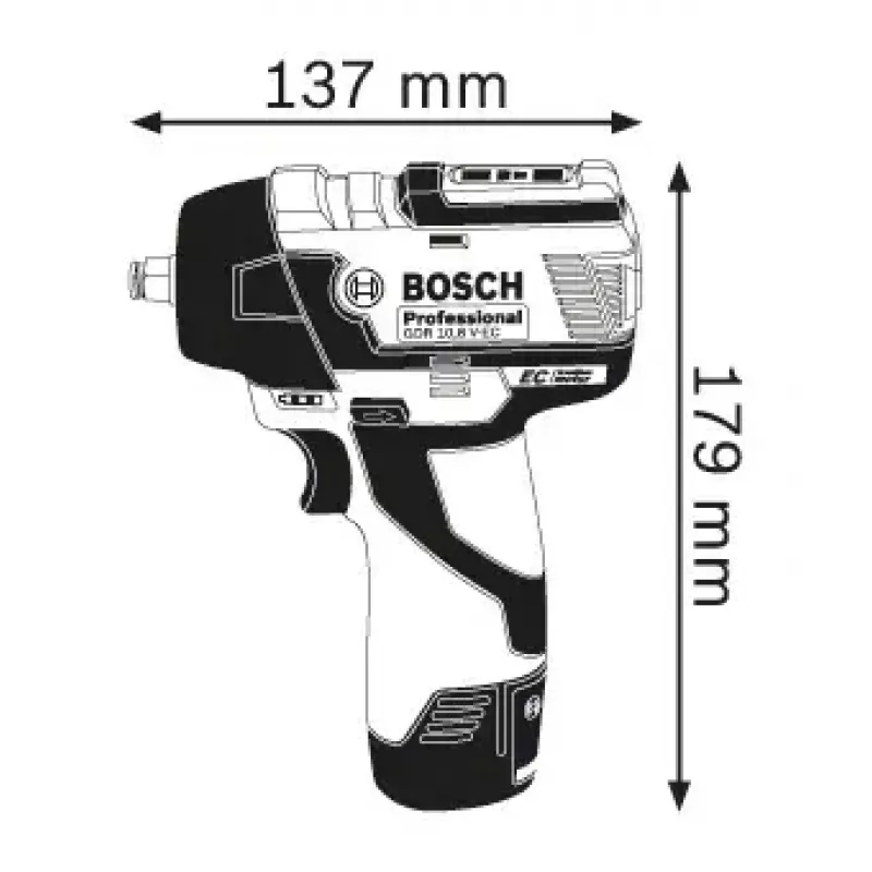 Impact Wrench Bosch GDS 10.8 V-EC Professional 3/8 inch 2600 RPM 115 N⋅m