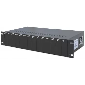 Intellinet 14-Slot Media Converter Chassis, Includes redundant power supply, 19 inch rackmountable, 2U
