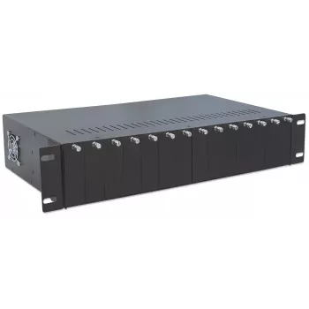 Intellinet 14-Slot Media Converter Chassis, Includes redundant power supply, 19 inch rackmountable, 2U