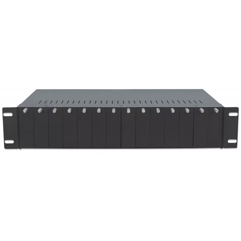 Intellinet 14-Slot Media Converter Chassis, Includes redundant power supply, 19 inch rackmountable, 2U