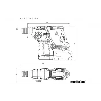 Hammer Drill Metabo KH 18 LTX BL 24, 1280 RPM, SDS Plus, 2.4 cm