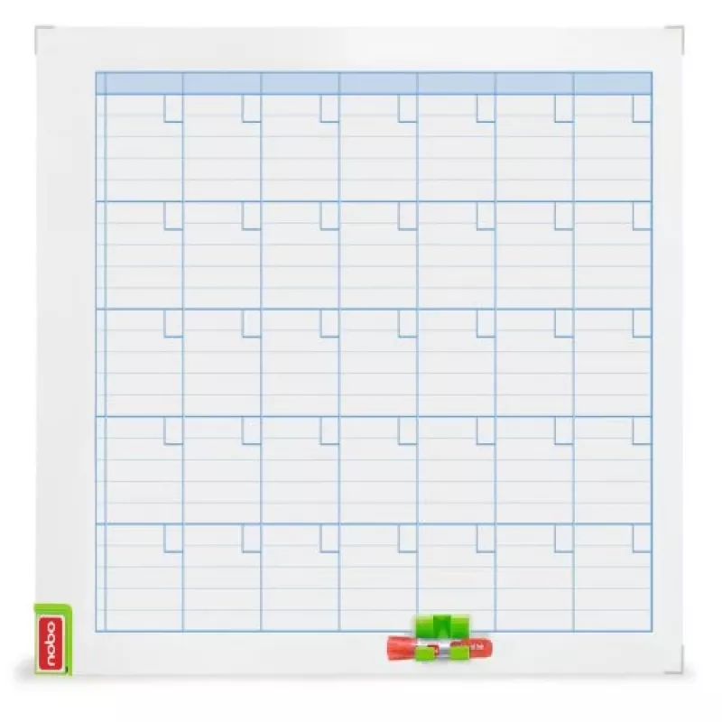 Nobo Performance Monthly Planning Board, Month, White, Landscape, 900 mm, 600 mm, 2.95 kg