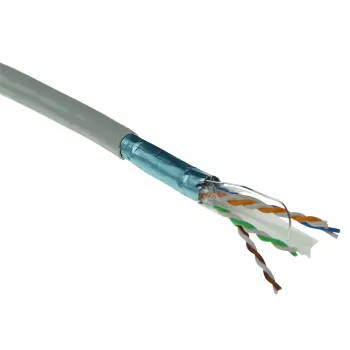 ACT Cat 6 F/UTP solid installation cable, PVC, CPR euroclass ECA, 24 AWG, grey 305 meter