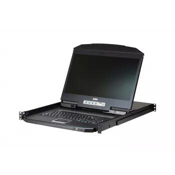 ATEN 16P Short Depth Single Rail LCD KVM SW, 47 cm (18.5 inch), 1366 x 768 pixels, TFT-LCD, 250 cd/m², 1000:1, 170°