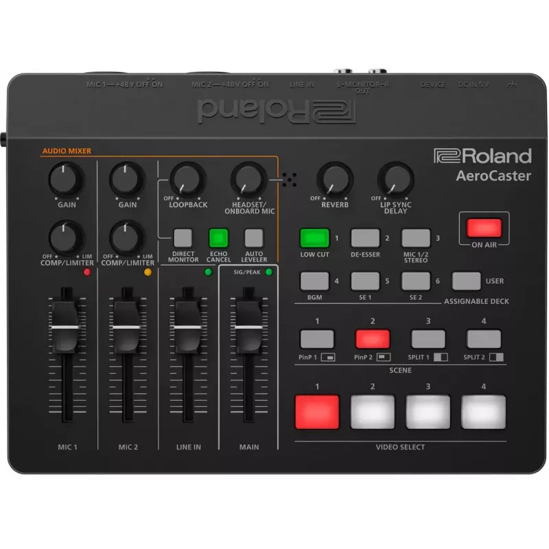 Audio Interface Roland AeroCaster Black 24 bit 48 kHz Phantom Power 48 V