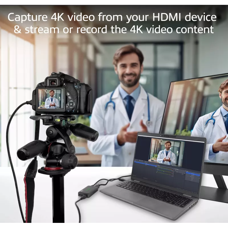 ACT USB-C Video Capture Card, HDMI 4K@60Hz passthrough, 4K@30Hz capture
