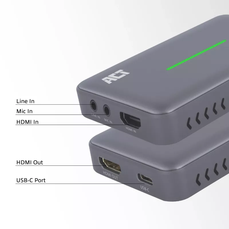 ACT USB-C Video Capture Card, HDMI 4K@60Hz passthrough, 4K@30Hz capture