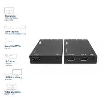 HDMI over CAT Extender Set ACT AC7852 — HDMI signal extension up to 150 m over CAT5e