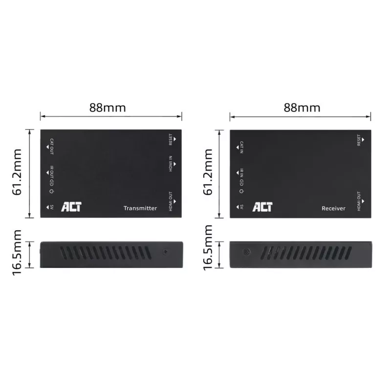 HDMI over CAT Extender Set ACT AC7852 — HDMI signal extension up to 150 m over CAT5e