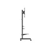 Mobile TV Trolley EQUIP 50 inch–90 inch with Pegboard Shelf, VESA 200x200–600x400, 60 kg, black