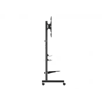 Mobile TV Trolley EQUIP 50 inch–90 inch with Pegboard Shelf, VESA 200x200–600x400, 60 kg, black
