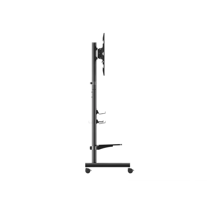 Mobile TV Trolley EQUIP 50 inch–90 inch with Pegboard Shelf, VESA 200x200–600x400, 60 kg, black