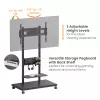 Mobile TV Trolley EQUIP 50 inch–90 inch with Pegboard Shelf, VESA 200x200–600x400, 60 kg, black