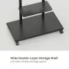 Mobile TV Trolley EQUIP 50 inch–90 inch with Pegboard Shelf, VESA 200x200–600x400, 60 kg, black