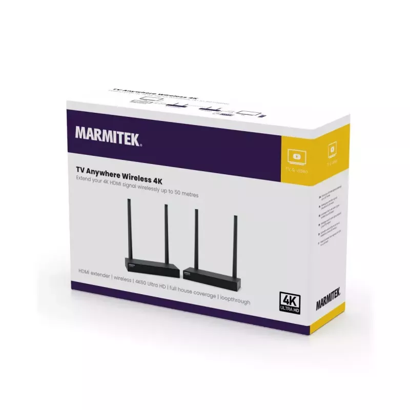 Wireless AV transmitter & receiver Marmitek TV Anywhere 4K Black