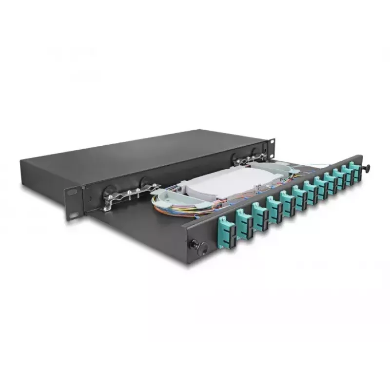 Fibre optic splice enclosure DeLOCK 67007 Black Metal 482x220x44mm