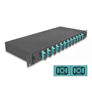 Fibre optic splice enclosure DeLOCK 67007 Black Metal 482x220x44mm