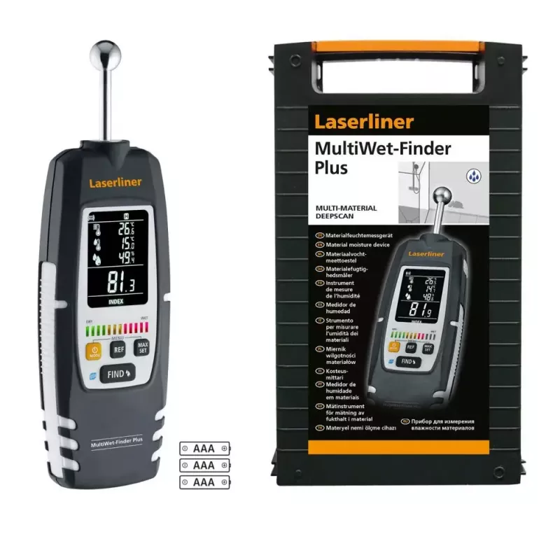 Laserliner MultiWet-Finder Plus Electronic Hygrometer Black White Digital Display