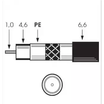 Coaxial Cable Televes SK2003plus 100m Black