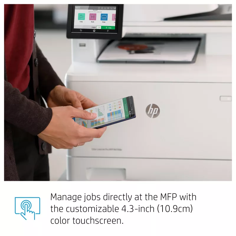 HP Color LaserJet Pro MFP M479fdw, Print, copy, scan, fax, email, Scan to email/PDF; Two-sided printing; 50-sheet uncurled ADF