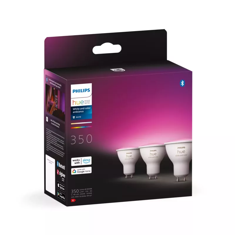 Philips Hue White and colour ambience GU10 – smart spotlight – (3-pack)