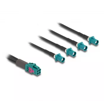 DeLOCK Cable Mini FAKRA Z jack quad to 4 x FAKRA Z plug A-Type 1m