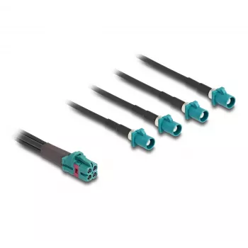 DeLOCK Cable Mini FAKRA Z jack quad to 4 x FAKRA Z plug B-Type 1m
