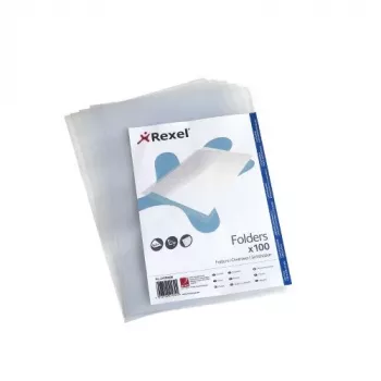 Rexel Embossed A4 L Folder Clear (100), 210 x 297 mm (A4), Transparent, Polypropylene (PP), 221 mm, 312 mm, 25 mm
