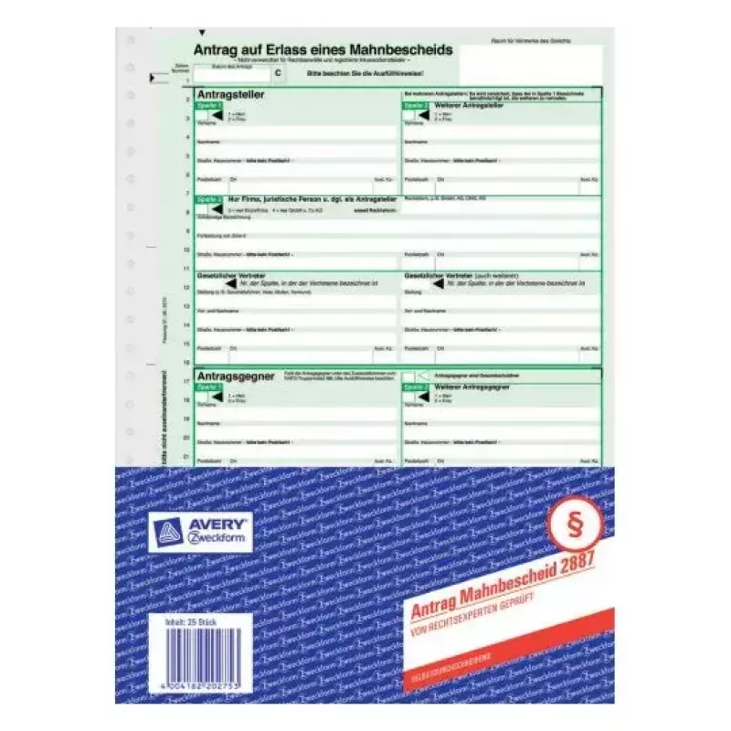Register Paper Avery 2887